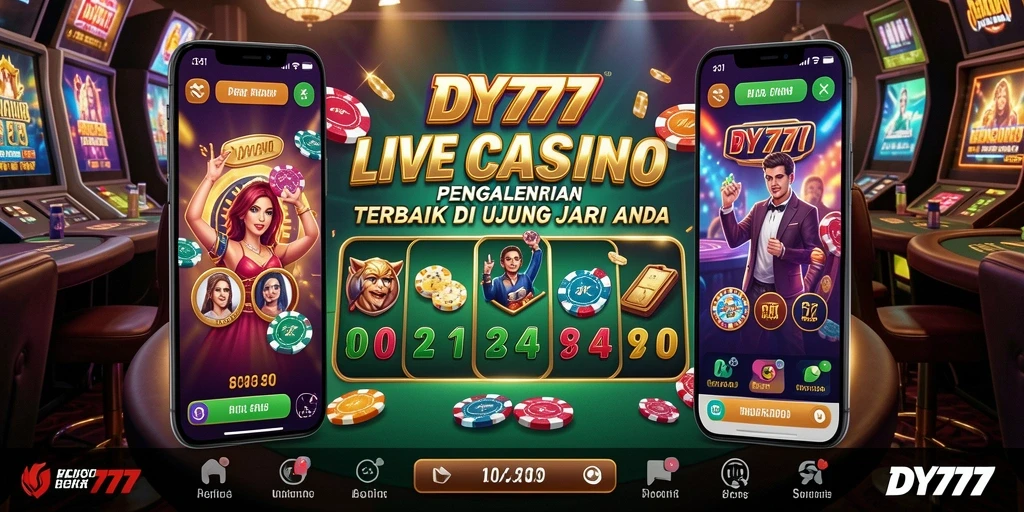 Tampilan gameplay Live Casino DY777 yang mengesankan dengan dealer langsung.