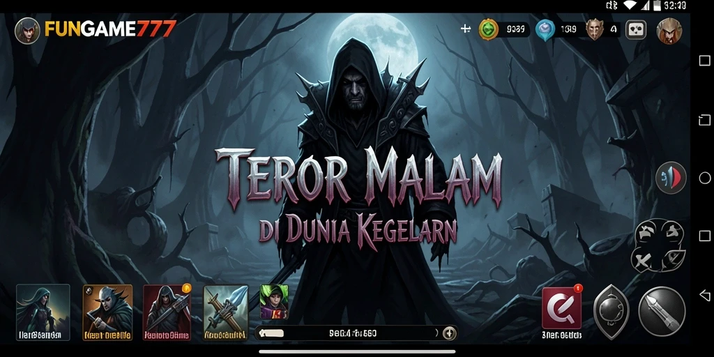 Tampilan gameplay FUNGAME777 yang menyeramkan dan mencekam.