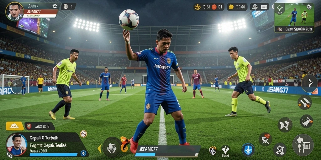 Gameplay JEPANG77 yang seru dan kompetitif dalam sepak bola.