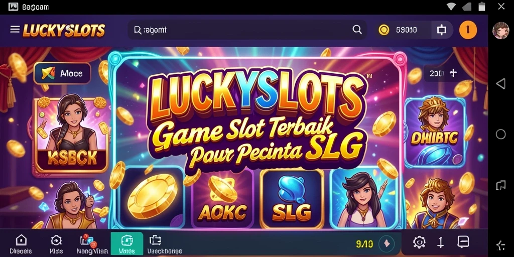 Screenshot gameplay <strong>LUCKYSLOTS</strong> yang menampilkan serunya bermain slot.