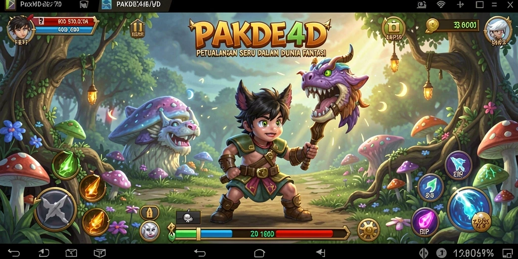 Tampilan utama gameplay PAKDE4D yang penuh aksi dan petualangan.