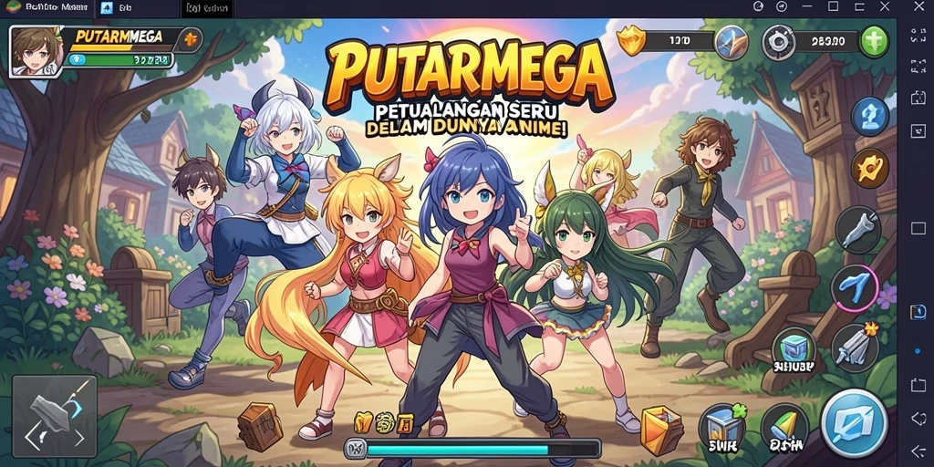 Tangkapan layar PUTARMEGA menunjukkan aksi seru dalam dunia anime.