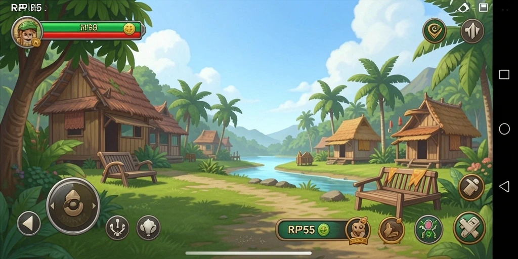 Tangkapan layar menunjukkan gameplay seru RP55 yang penuh warna.