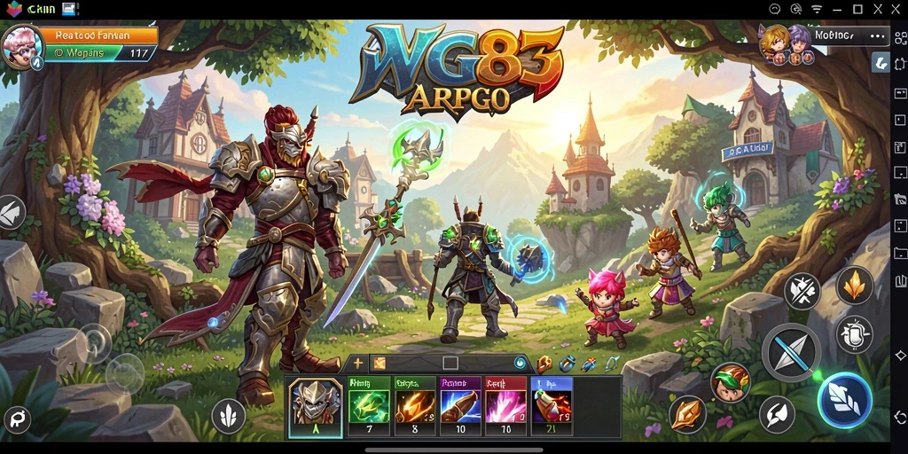 Tampilan gameplay WG87 dengan aksi pertarungan seru di dunia fantasi.